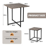 NNECW 5 Piece Square Dining Table Set for Small Spaces Apartment