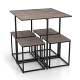 NNECW 5 Piece Square Dining Table Set for Small Spaces Apartment
