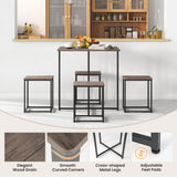 NNECW 5 Piece Square Dining Table Set for Small Spaces Apartment