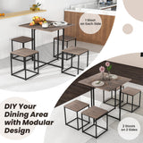 NNECW 5 Piece Square Dining Table Set for Small Spaces Apartment