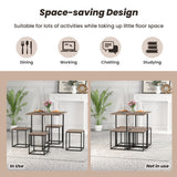 NNECW 5 Piece Square Dining Table Set for Small Spaces Apartment