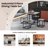 NNECW 5 Piece Square Dining Table Set for Small Spaces Apartment