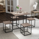NNECW 5 Piece Square Dining Table Set for Small Spaces Apartment