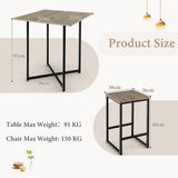 NNECW 5 Piece Kitchen Dining Square Table Set  with 4 Stools for Apartment