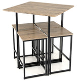 NNECW 5 Piece Kitchen Dining Square Table Set  with 4 Stools for Apartment