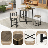 NNECW 5 Piece Kitchen Dining Square Table Set  with 4 Stools for Apartment