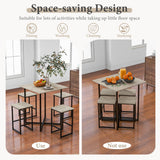NNECW 5 Piece Kitchen Dining Square Table Set  with 4 Stools for Apartment
