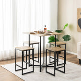 NNECW 5 Piece Kitchen Dining Square Table Set  with 4 Stools for Apartment