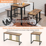 NNECW 4-Piece Dining Table Set with Bench & 2 Stools for 4 Persons for Kitchen