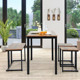 NNECW 4-Piece Dining Table Set with Bench & 2 Stools for 4 Persons for Kitchen
