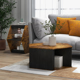 NNECW Set of 2 Hexagonal Coffee Table with Open Storage Space for Living Room