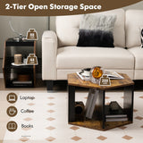 NNECW Set of 2 Hexagonal Coffee Table with Open Storage Space for Living Room