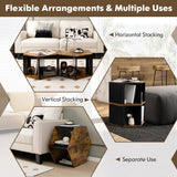 NNECW Set of 2 Hexagonal Coffee Table with Open Storage Space for Living Room