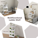 NNECW 4-Tier Ladder Shelf with Solid Frame & Anti-toppling Device