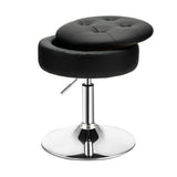 NNECW 360 Swivel Adjustable Stool with PU Leather Seat-Black