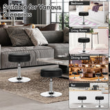 NNECW 360 Swivel Adjustable Stool with PU Leather Seat-Black