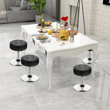 NNECW 360 Swivel Adjustable Stool with PU Leather Seat-Black