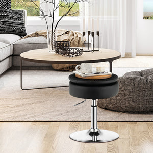 NNECW 360 Swivel Adjustable Stool with PU Leather Seat-Black