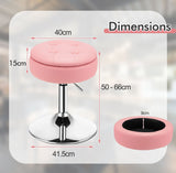 NNECW 360 Swivel Adjustable Stool with PU Leather Seat-Pink