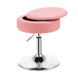 NNECW 360 Swivel Adjustable Stool with PU Leather Seat-Pink