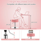 NNECW 360 Swivel Adjustable Stool with PU Leather Seat-Pink