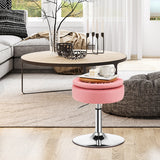 NNECW 360 Swivel Adjustable Stool with PU Leather Seat-Pink