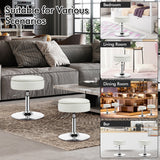 NNECW 360 Swivel Adjustable Stool with PU Leather Seat-White