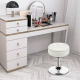 NNECW 360 Swivel Adjustable Stool with PU Leather Seat-White