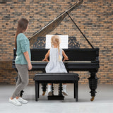 NNECW Height-adjustable Piano Bench with Double Seat for 2 People