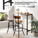 NNECW 120 x 40 cm Industrial High Bar Table for Kitchen & Cafe & Pub