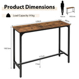 NNECW 120 x 40 cm Industrial High Bar Table for Kitchen & Cafe & Pub
