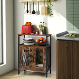 NNECW Wine Bar Cabinet with Removable Wine Rack & Glass Holder for Kitchen