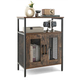 NNECW Wine Bar Cabinet with Removable Wine Rack & Glass Holder for Kitchen