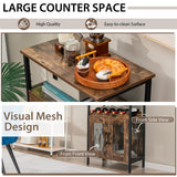 NNECW Wine Bar Cabinet with Removable Wine Rack & Glass Holder for Kitchen