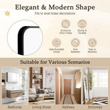 NNECW Rectangular Mirror with Aluminum Alloy Frame for Bathroom-Black