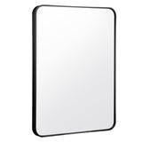 NNECW Rectangular Mirror with Aluminum Alloy Frame for Bathroom-Black