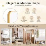 NNECW Rectangular Mirror with Aluminum Alloy Frame for Bathroom-Golden