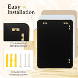 NNECW Rectangular Mirror with Aluminum Alloy Frame for Bathroom-Golden