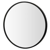 NNECW 40cm Round Wall Mirror with Metal Frame for Makeup-Black