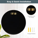 NNECW 40cm Round Wall Mirror with Metal Frame for Makeup-Black