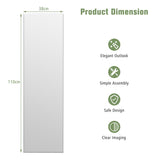 NNECW Full Length Rectangle Frameless Mirror with Beveled Edge for Living Room