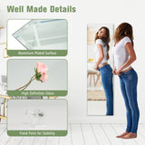 NNECW Full Length Rectangle Frameless Mirror with Beveled Edge for Living Room