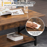 NNECW 2-Tier Coffee Table with Storage for Living Room-Coffee