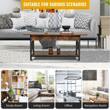 NNECW 2-Tier Coffee Table with Storage for Living Room-Coffee