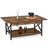 NNECW 2-Tier Coffee Table with Storage for Living Room-Coffee