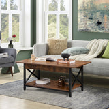 NNECW 2-Tier Coffee Table with Storage for Living Room-Coffee