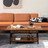 NNECW 2-Tier Coffee Table with Storage for Living Room-Coffee
