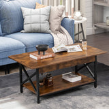 NNECW 2-Tier Coffee Table with Storage for Living Room-Coffee