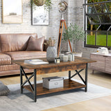 NNECW 2-Tier Coffee Table with Storage for Living Room-Coffee