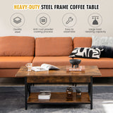 NNECW 2-Tier Coffee Table with Storage for Living Room-Coffee